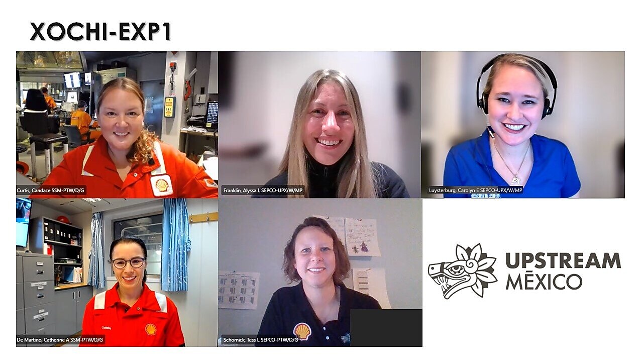 Lideres del equipo de perforación del pozo Xochicalco