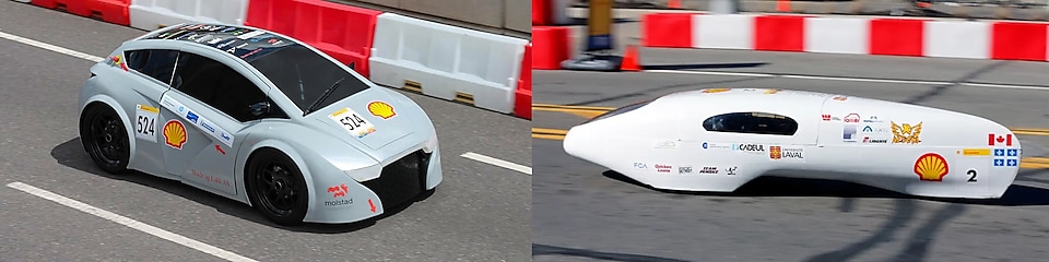 Izquierda: Vehículo de la clase ‘Concepto Urbano’  Derecha: Vehículo de la clase ‘Prototipo’