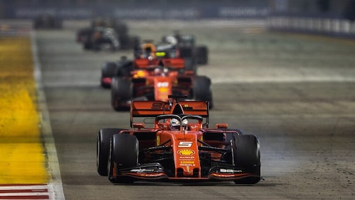 Maurice Trintignant driving his Ferrari Formula 1 car at the Monaco Grand Prix in 1955